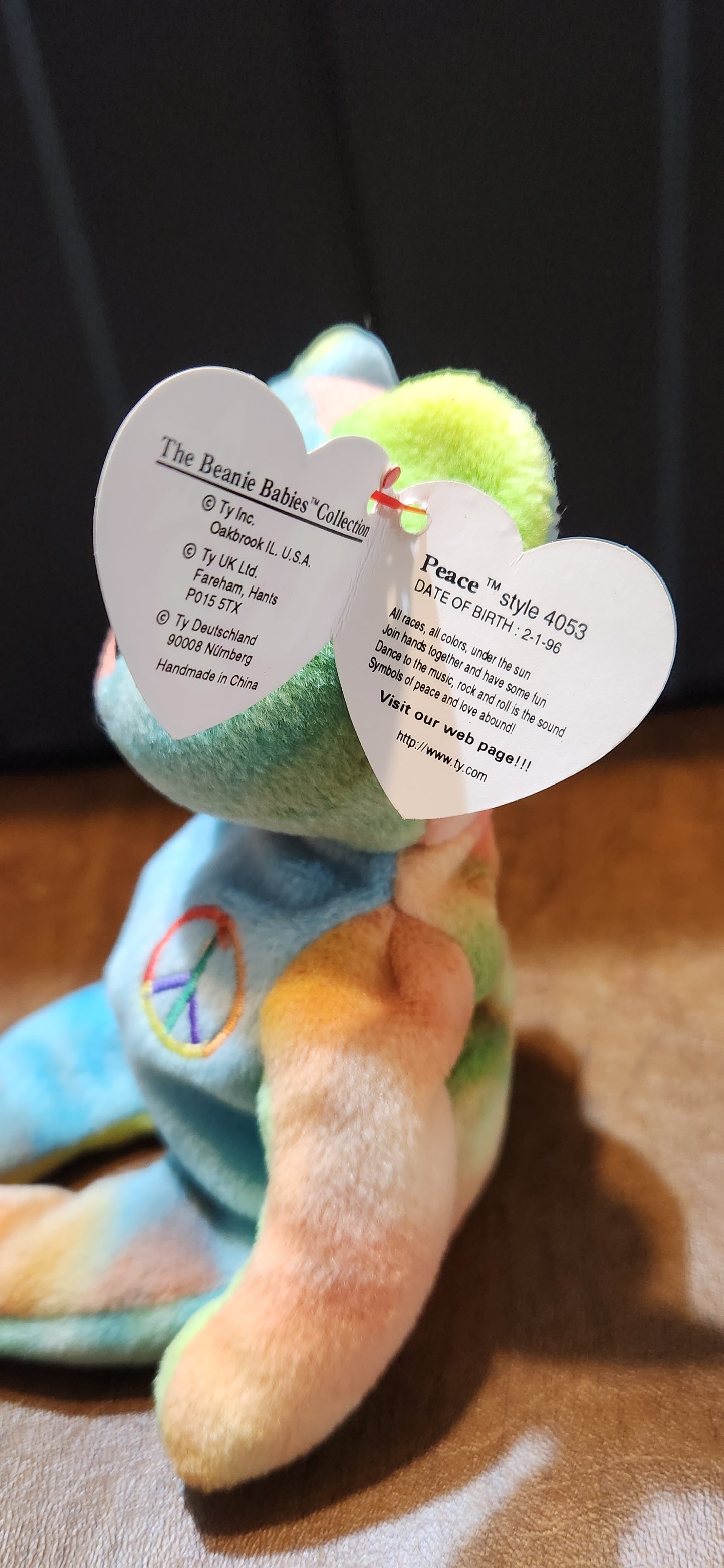 Peace Bear Beanie Baby